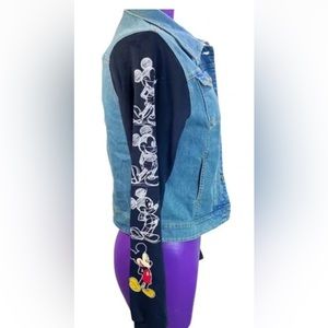 Jerry Leigh Disney mickey mouse Jean jacket hoodie with detachable hood